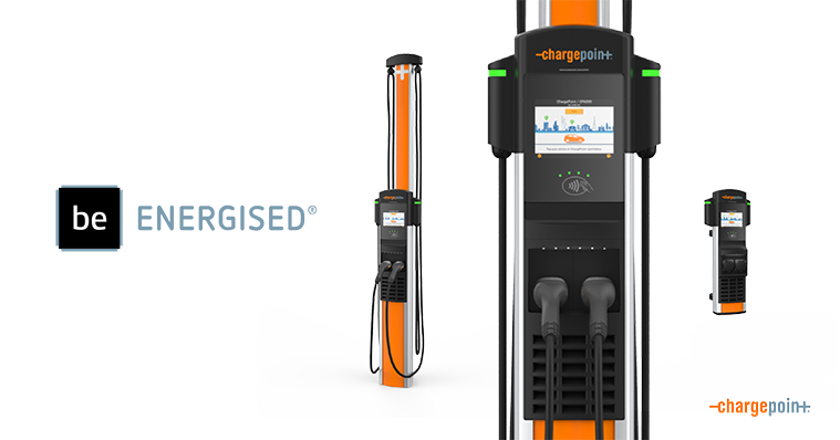 Gamme de produits ChargePoint CP6000 avec logo be.ENERGISED