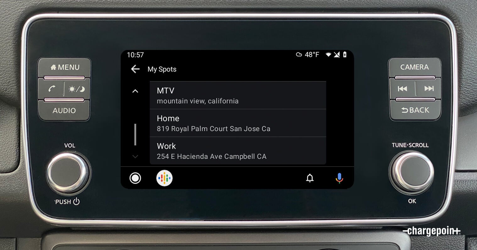 Find your EV charging spots in ChargePoint on Android Auto