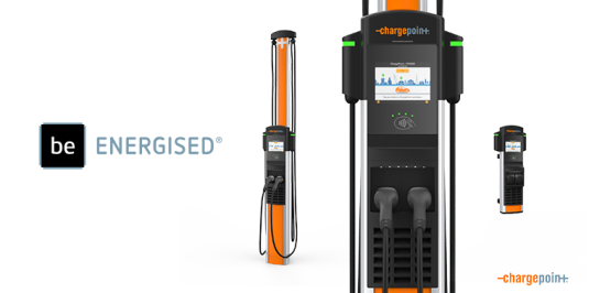 ChargePoint CP6000 Produktreihe mit be.Energised Logo