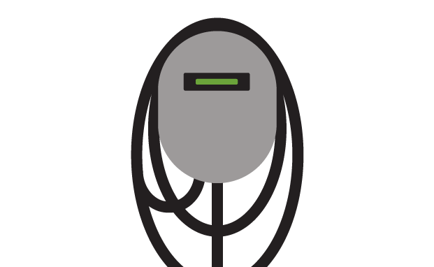 Illustration of an electric vehicle (EV) charging station.