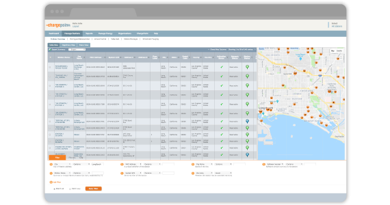 Screenshot of ChargePoint software